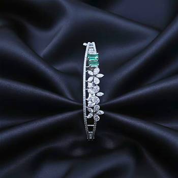 AD Studded Floral Design Openable Kada 1