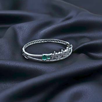 AD Studded Floral Design Openable Kada 3