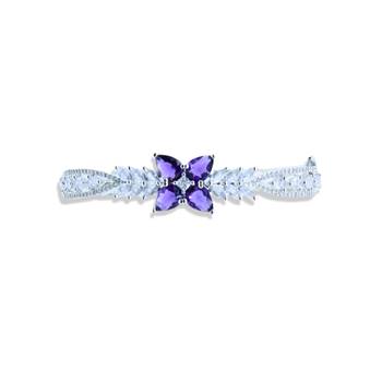AD Studded Purple Stone Floral Design Openable Kada 4