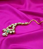 Gold Plated Meenakari Kundan Maangtikka