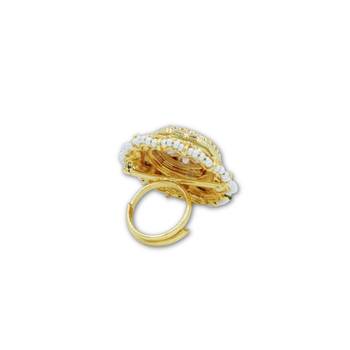Meenakari Kundan Moissanite Polki Rajwadi Adjustable Ring 5