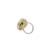 Green Stone Moissanite Kundan Almond Shaped Adjustable Ring