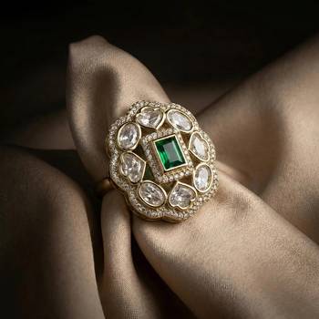Moissanite Polki Adjustable Ring 1
