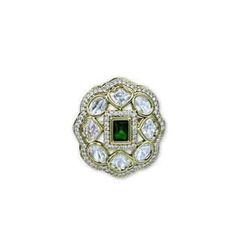 Moissanite Polki Adjustable Ring 3