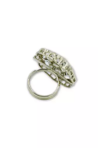 Moissanite Polki Adjustable Ring