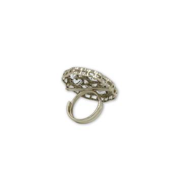 Moissanite Polki Red Stone CZ Adjustable Ring 5