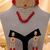 Gold Plated Glossy Red Beaded Choker Set