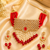 Gold Plated Glossy Red Beaded Choker Set