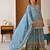 Sky  blue silk blend embroidered sharara set