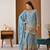 Sky  blue silk blend embroidered sharara set