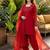Red crepe embroidered palazzo set