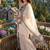 Cream crepe embroidered farshi salwar set