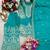 Teal silk blend embroidered sharara set
