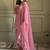Pink silk blend plain kurta set