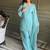 Sky blue silk blend plain kurta set