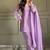 Lavender silk blend plain kurta set
