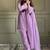 Lavender silk blend plain kurta set