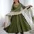 Green crepe embroidered anarkali set