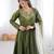 Green crepe embroidered anarkali set