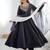 Black crepe embroidered anarkali set