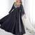 Black crepe embroidered anarkali set