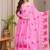 Pink organza printed anarkali set