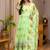 Lime organza printed anarkali set