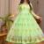 Lime organza printed anarkali set