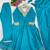 Sky blue silk blend embroidered anarkali set