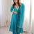 Sky blue silk blend embroidered anarkali set