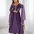 Purple silk blend embroidered anarkali set