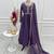 Purple silk blend embroidered anarkali set
