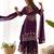 Purple silk blend embroidered palazzo set