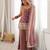 Mauve silk blend embroidered palazzo set