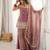 Mauve silk blend embroidered palazzo set