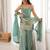 Sea green silk blend embroidered palazzo set