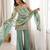 Sea green silk blend embroidered palazzo set