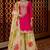 Pink silk blend printed sharara set