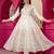 Off white silk blend embroidered anarkali set