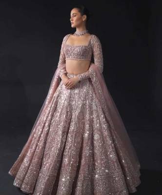 pink net embroidered lehenga choli 2