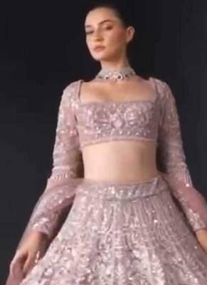 pink net embroidered lehenga choli 3