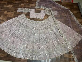 pink net embroidered lehenga choli 4