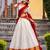 white cotton poly woven lehenga choli