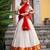 white cotton poly woven lehenga choli