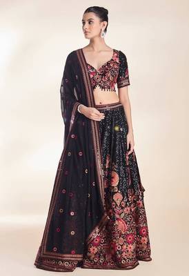 black georgette embroidered lehenga choli 3