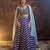 blue silk blend embroidered lehenga choli