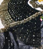 black georgette embroidered lehenga choli