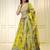 yellow organza embroidered lehenga choli