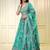 sky blue organza embroidered lehenga choli