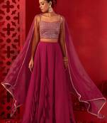 pink georgette embroidered lehenga choli